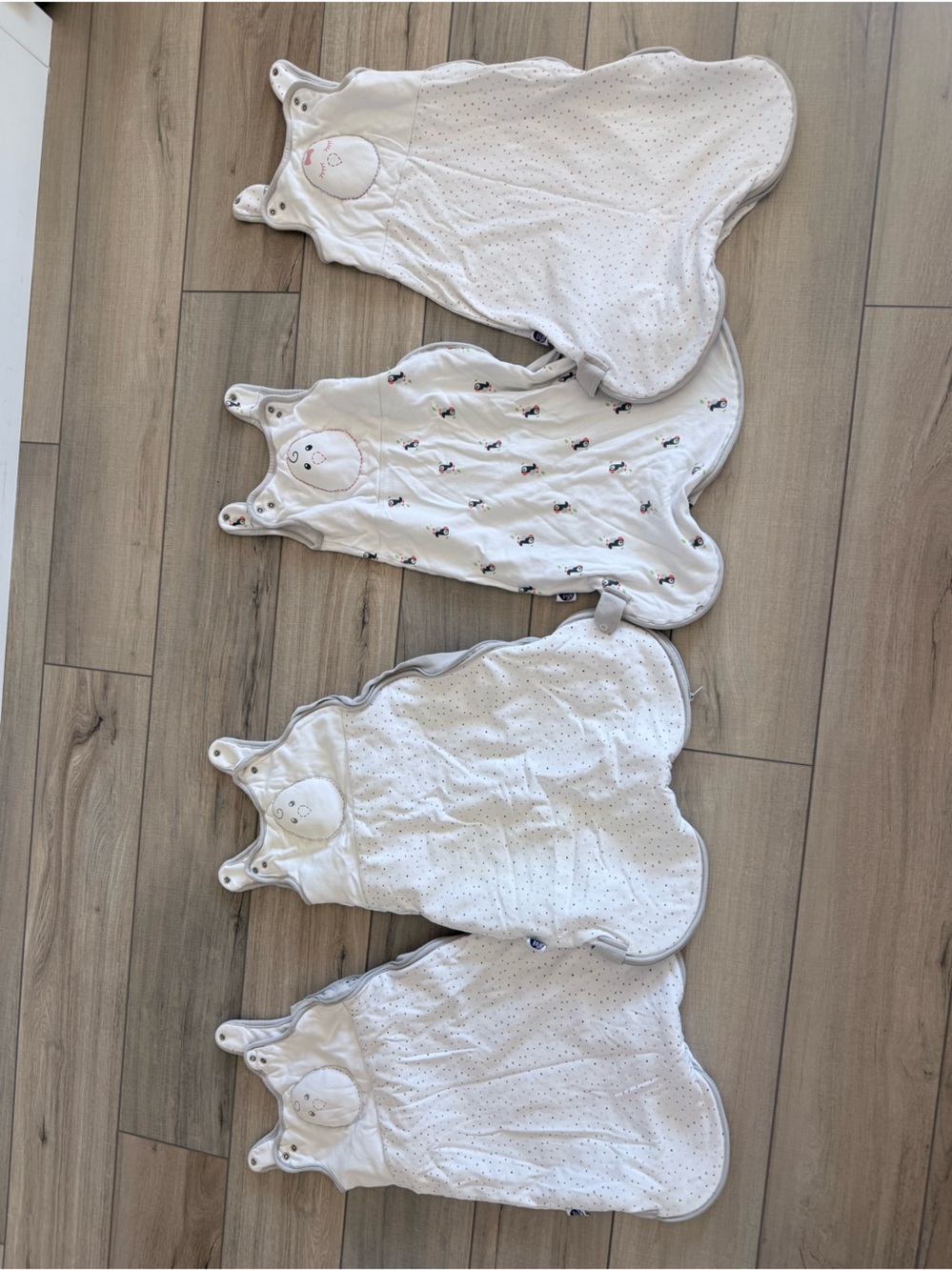 Nested Bean White Infant Sleep Sack Set